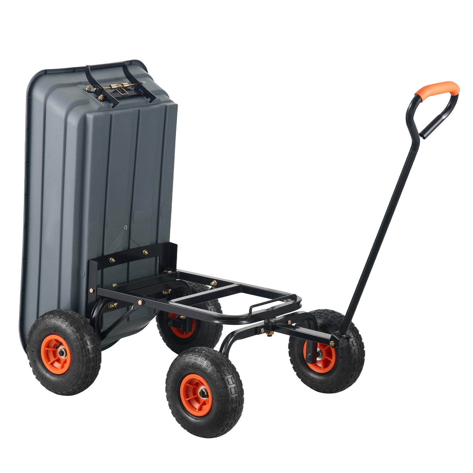 Poly Garden Dump Cart With Convertible Handle And Steel Frame_voghion.com